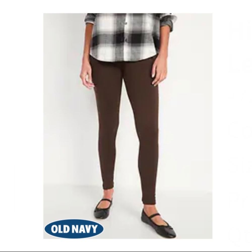 High-Waisted Fleece-Lined Ankle Leggings
